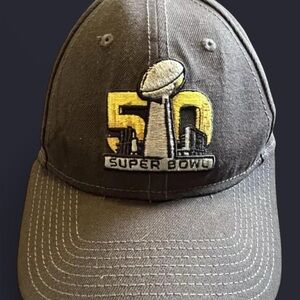 Super Bowl 50 New Era Embroidered Strap Back Hat Gray Denver Broncos